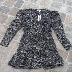 NWT Steve Madden Animal Print Black White and Yellow Patterned Dress Size 8